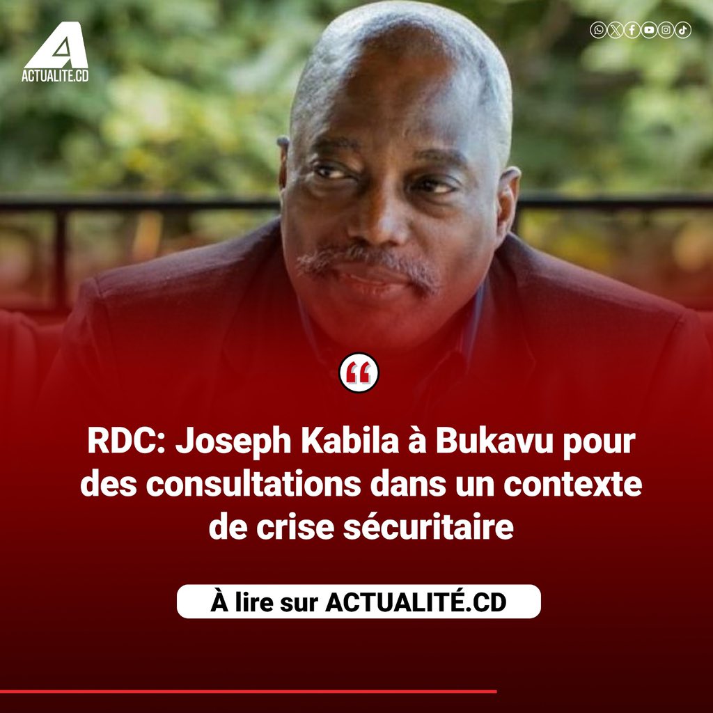 RDC: Joseph Kabila à Bukavu pour des consultations dans un contexte de crise sécuritaire

Restez branchés sur la chaîne Whatsapp de actualité.CD sur 👉🏾 whatsapp.com/channel/0029Va…