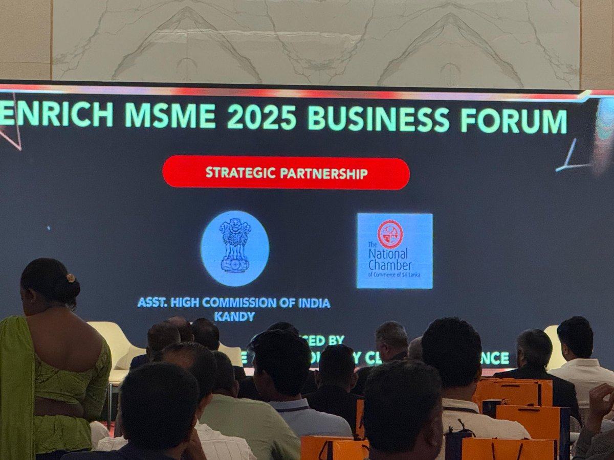 India in Kandy (@ahcikandy) on Twitter photo @AHCIKandy, as a strategic partner, participated in the Enrich MSME 2025 Business Forum, organized by the Chamber of Commerce & Industry – Central Province, to promote shared growth opportunities & bilateral trade ties. (1/2) @AHCIKandy, as a strategic partner, participated in the Enrich MSME 2025 Business Forum, organized by the Chamber of Commerce & Industry – Central Province, to promote shared growth opportunities & bilateral trade ties. (1/2)