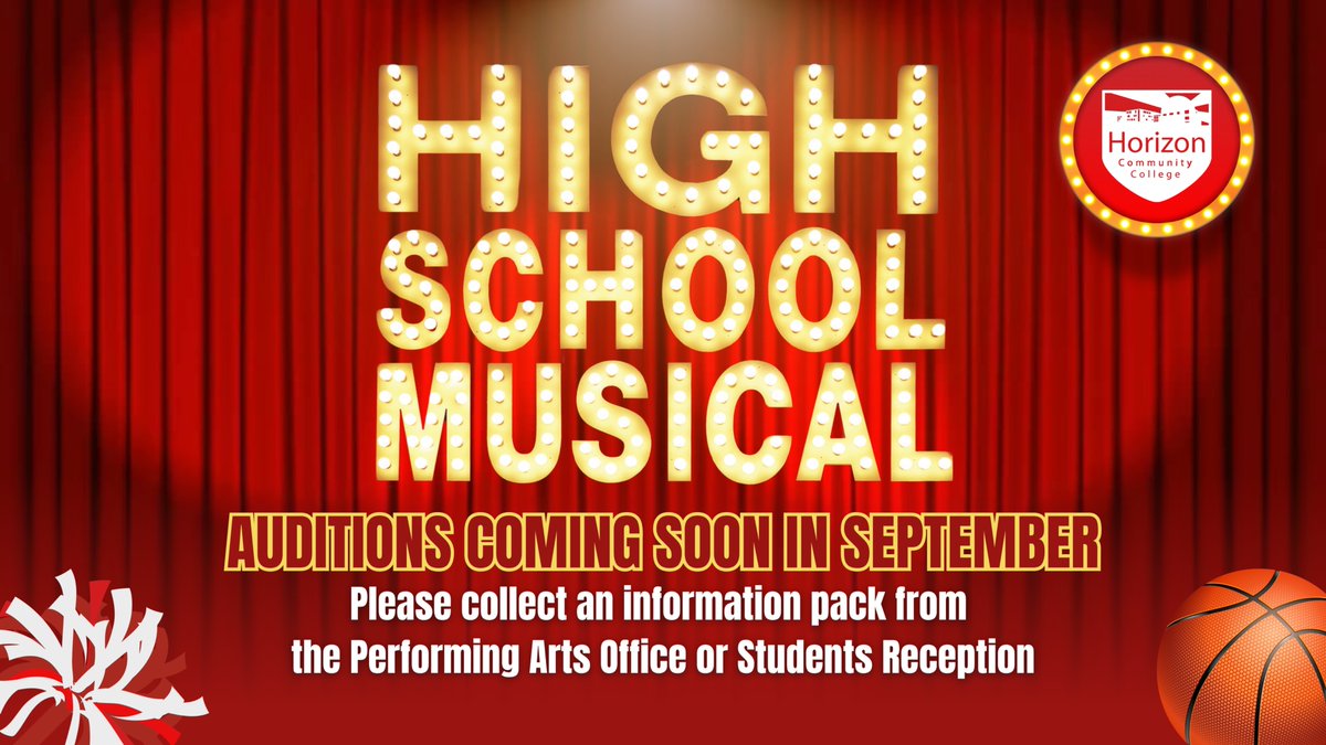 horizon_cc's tweet image. 🎤 What time is it? ITS AUDITION TIME! 🎤

Audition packs for our High School Musical production are out now! Prepare for auditions and for the stage this December 🏀

Grab your pack, get rehearsing, and show us what you've got 💃

#HighSchoolMusical #HorizonTheatre #SchoolShow