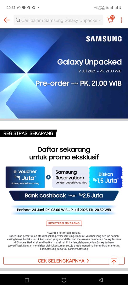 fatkur_dan's tweet photo. @ShopeeID Semoga keberuntungan berpihak kepada saya
Udah gak sabar nungguin Galaxy Foldable terbaru 🤩 #GalaxyUnpacked    #GalaxyUnpackedxShopee https://t.co/55uqxqGsil