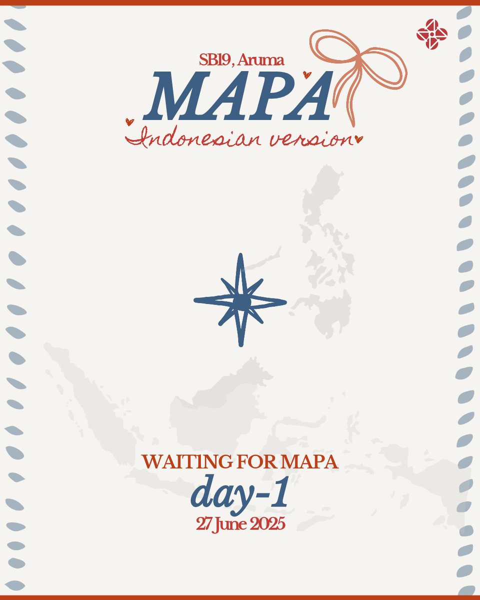 Waiting, not just for the music.
But for the comfort of home,
the warmth of love,
the echo of a voice we’ve missed.
We’re almost there.

D-1 to MAPA (Indonesian ver.) 🧭

WAIT1NG FOR MAPA
#SB19 <a href="/SB19Official/">SB19 Official</a>