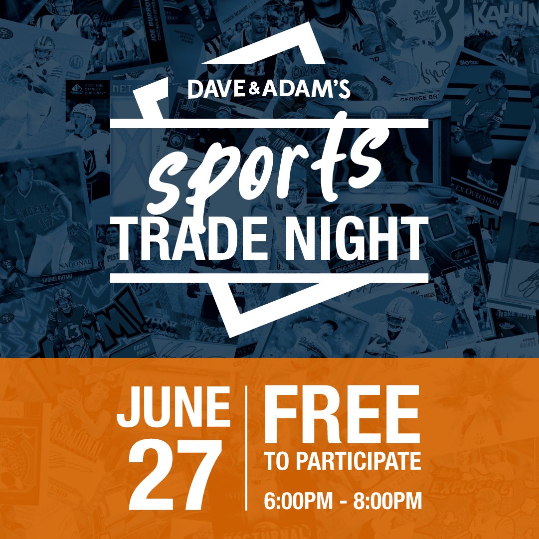 THIS FRIDAY!!!

Bring your cards to buy, sell, &amp; trade with fellow collectors!

📅 June 27th @ 6pm
📍8075 Sheridan Dr, Amherst NY