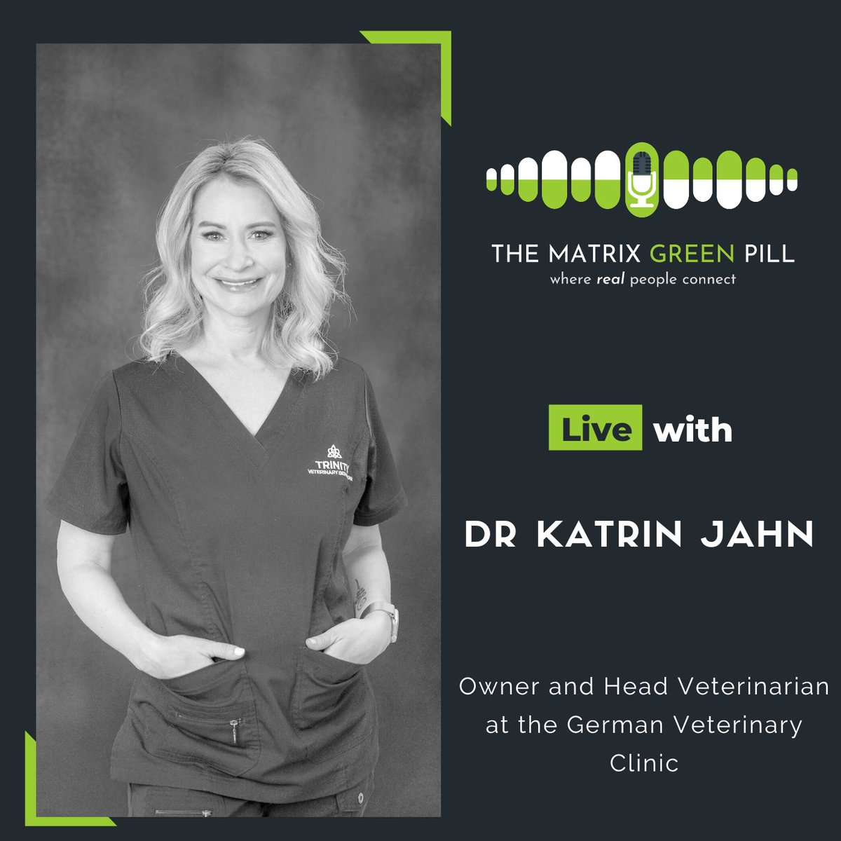 Tune in to our latest podcast NOW in conversation with Dr. Katrin Jahn and Hilmarie Hutchison, where we tackle conversations around compassionate veterinary care.

Listen in through the link below!

thematrixgreenpill.com/the-matrix-gre…