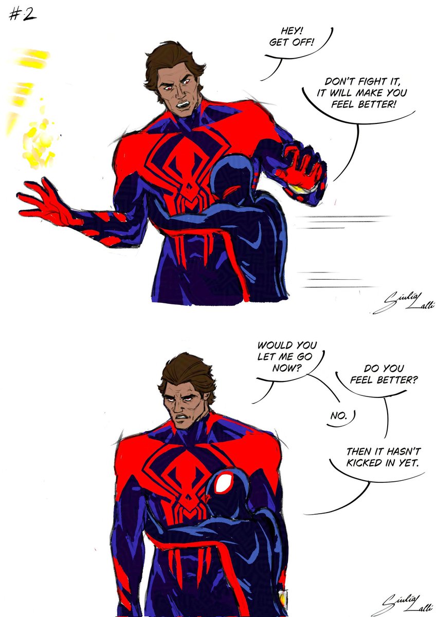 lalli_giulia's tweet photo. "My man needs many hugs from the Spiderlings!"..this scenario won't never happen between them, but a fangirl can dream! 

#MiguelOHara #spiderman2099 #milesmorales #GwenStacy #pavitrprabhakar #maydayparker #ATSV #SpiderVerse #beyondthespiderverse #SpiderMan #fanart #Marvel #hugs https://t.co/NNmkTh6qVC