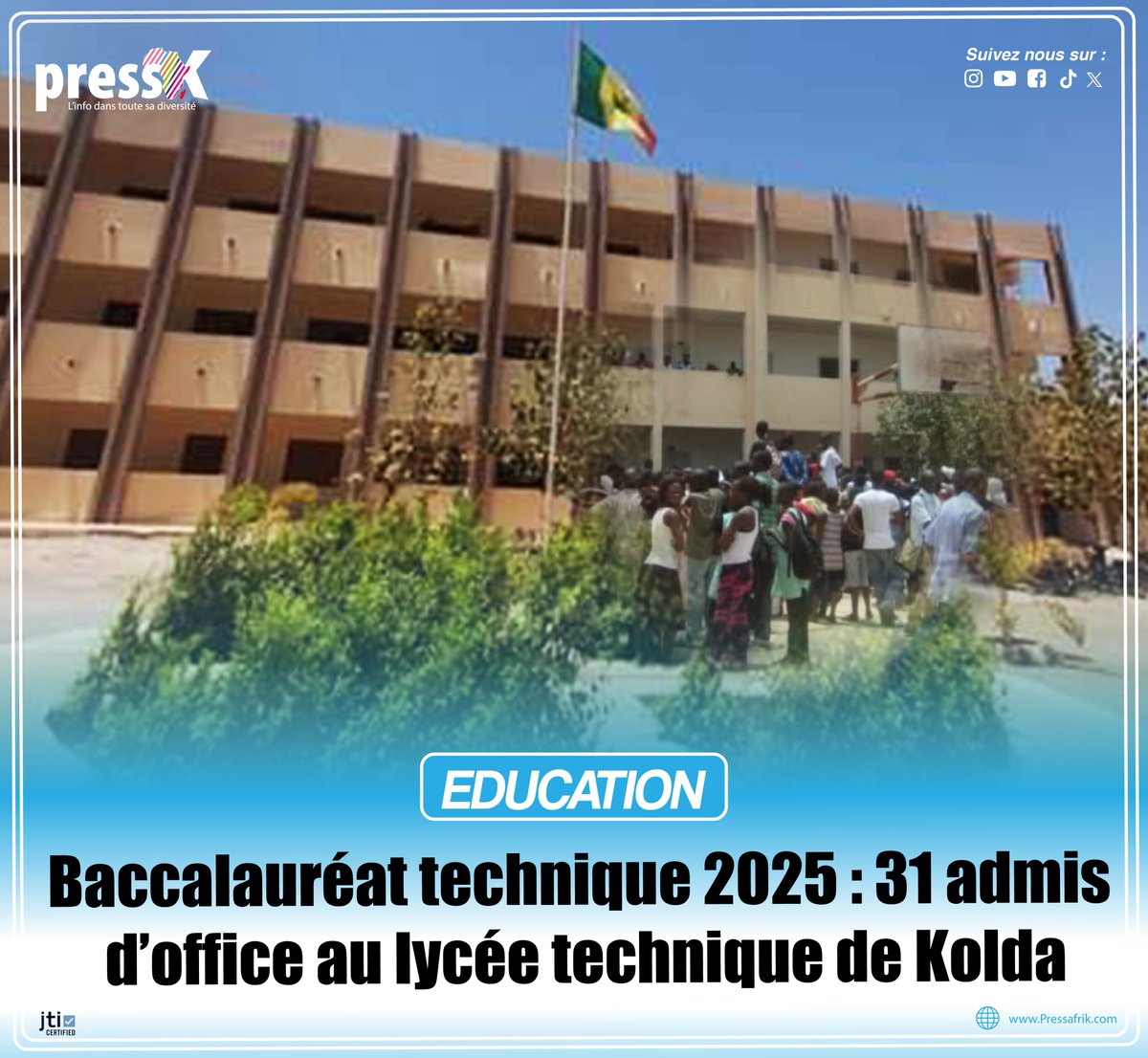 Les résultats du baccalauréat technique sont tombés au lycée technique de Kolda (sud), et les premières tendances laissent entrevoir une baisse des performances par rapport à l’année dernière...pressafrik.com/Baccalaureat-t… #BACCALAUREAT2025