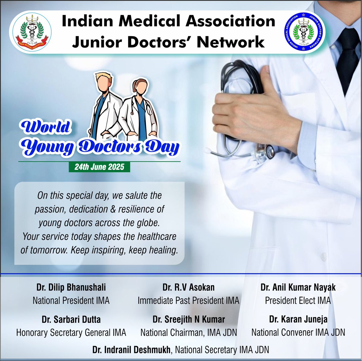 On #WorldYoungDoctorsDay, we salute the passion, resilience &amp; dedication of young doctors worldwide. Your commitment today shapes the health of tomorrow. Keep inspiring, keep healing.