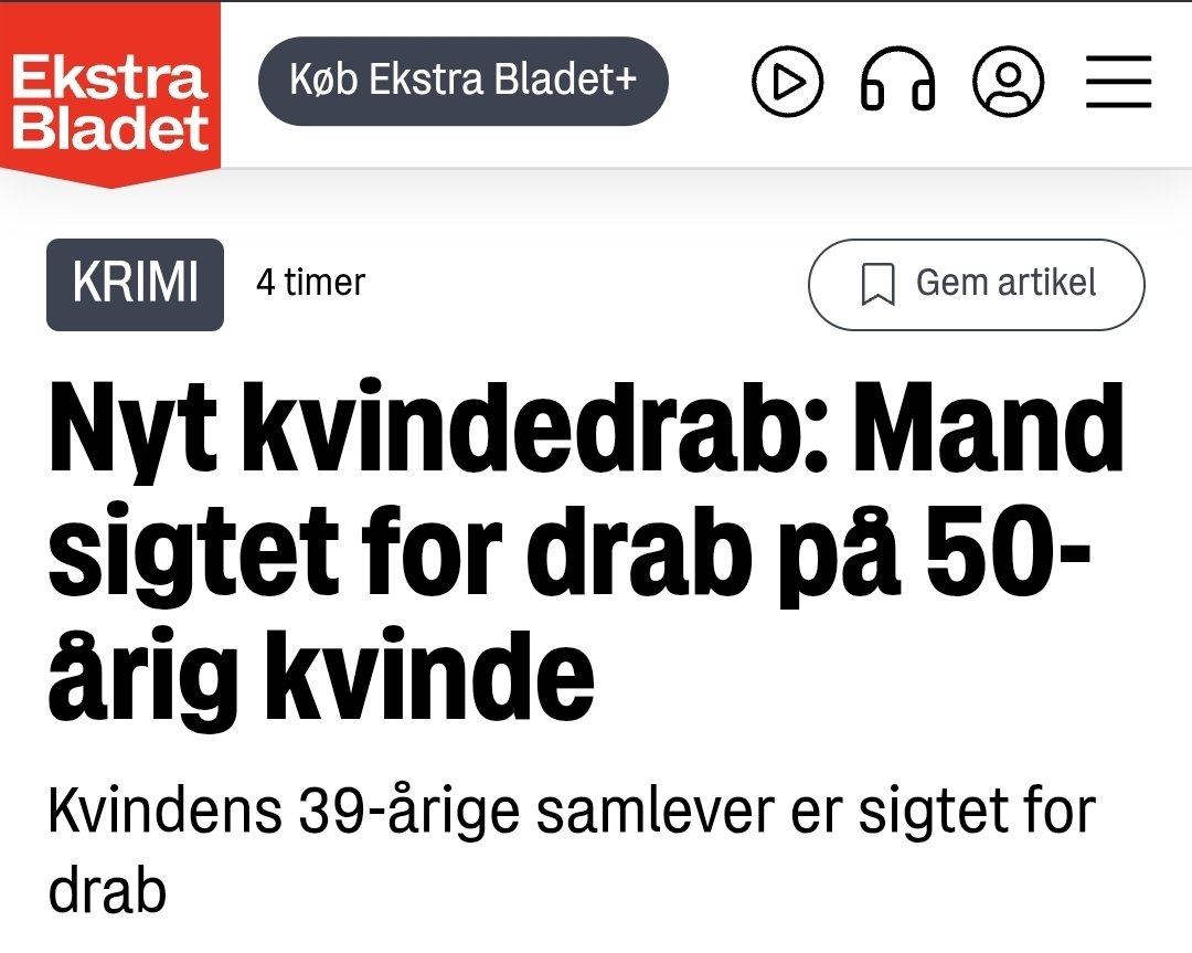 Hverdagssexisme (@espdanmark) on Twitter photo Det 16. kvindedrab i år
#femicide
<a href="/Heunicke/">Magnus Heunicke</a> <a href="/PHummelgaard/">Peter Hummelgaard</a> skal vi have en særskilt straf for #femicide også for at forebygge? Som det er nu er der ikke engang praksis for at straffe som en hadforbrydelse i Danmark, selvom det anerkendes i andre lande
theconversation.com/femicide-many-… Det 16. kvindedrab i år
#femicide
<a href="/Heunicke/">Magnus Heunicke</a> <a href="/PHummelgaard/">Peter Hummelgaard</a> skal vi have en særskilt straf for #femicide også for at forebygge? Som det er nu er der ikke engang praksis for at straffe som en hadforbrydelse i Danmark, selvom det anerkendes i andre lande
theconversation.com/femicide-many-…