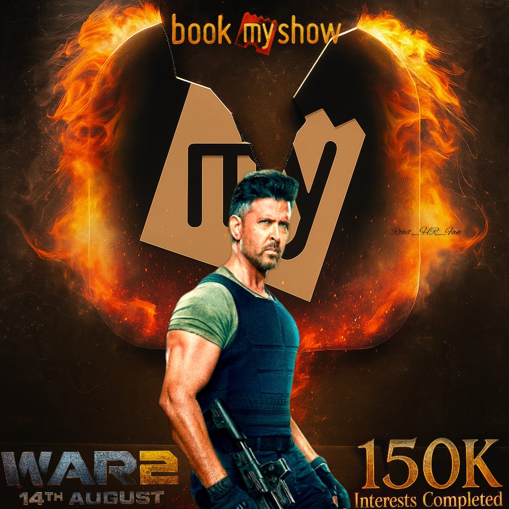 Tsunami called #War2 is very Near . The #HrithikRoshan Movie Hits 150K BMS Interets 🔥