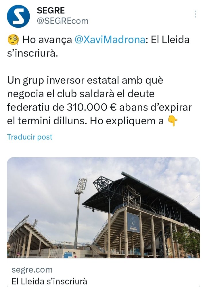 Senyors del <a href="/SEGREcom/">SEGRE</a> , no els demanem afecte, ni respecte cap al nostre <a href="/LleidaCF/">Lleida CF</a> i la seva afició, ja que nosaltres ni els caiem bé, ni els patrocinem d'alguna manera o una altra....però si q almenys els demanem seny als seus "periodistes" . Amb carinyo ee💙💙💙