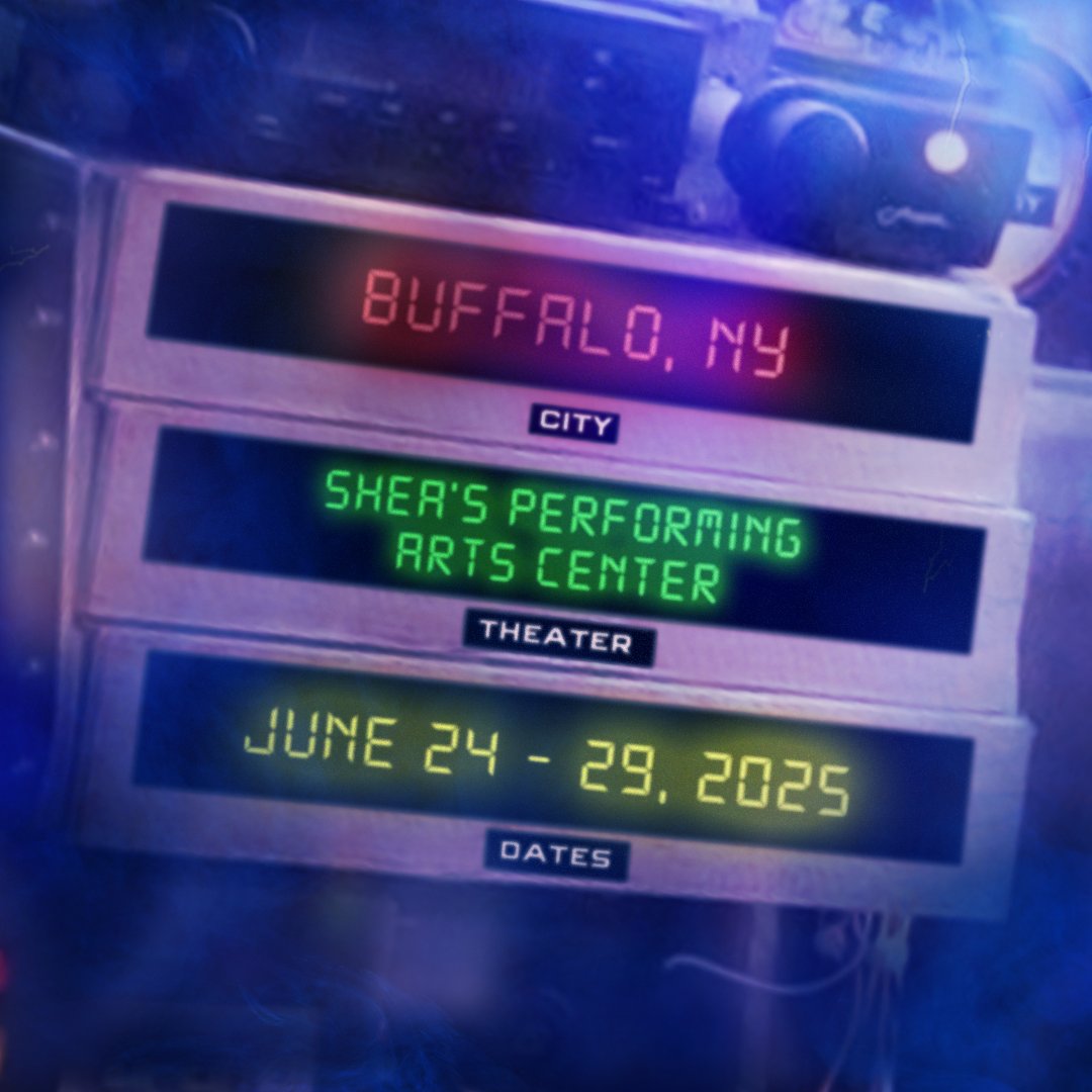 Buffalo, prepare to go back in time! ⏰⚡ The #BTTFtour speeds into Shea’s Performing Arts Center from June 24–29. Be there or be square! 🚗✨
