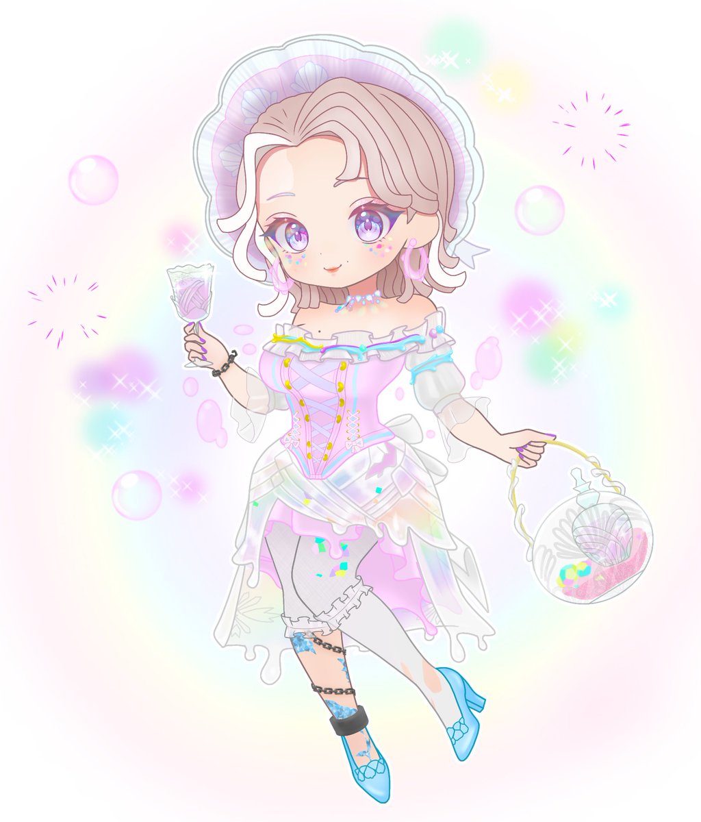 バーメイド🍾「砕けたフラジャイル」 久々に絵を完成させることができ
