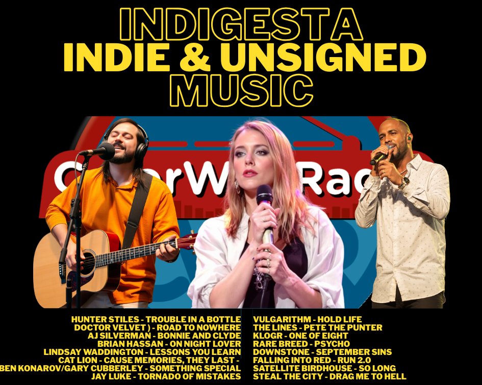 Catorweb radio (@catorwebradio) on Twitter photo #NowPlaying #Indigesta
#HunterStiles
#DoctorVelvet
#AJSilverman
#BrianHassan
<a href="/LindsayWMusic/">Lindsay Waddington</a>
#CatLion
<a href="/NomadSongs79/">Nomad</a>
<a href="/jay_luke/">Jay Luke</a>
#Vulgarithm
#TheLines
<a href="/klogrmusic/">klogr</a>
#RareBreed
#Downstone
<a href="/FallingIntoRed/">Falling into Red</a>
<a href="/satellitebirdh/">satellitebirdhouse</a>
<a href="/StealTheCityUK/">Steal The City</a> #NowPlaying #Indigesta
#HunterStiles
#DoctorVelvet
#AJSilverman
#BrianHassan
<a href="/LindsayWMusic/">Lindsay Waddington</a>
#CatLion
<a href="/NomadSongs79/">Nomad</a>
<a href="/jay_luke/">Jay Luke</a>
#Vulgarithm
#TheLines
<a href="/klogrmusic/">klogr</a>
#RareBreed
#Downstone
<a href="/FallingIntoRed/">Falling into Red</a>
<a href="/satellitebirdh/">satellitebirdhouse</a>
<a href="/StealTheCityUK/">Steal The City</a>