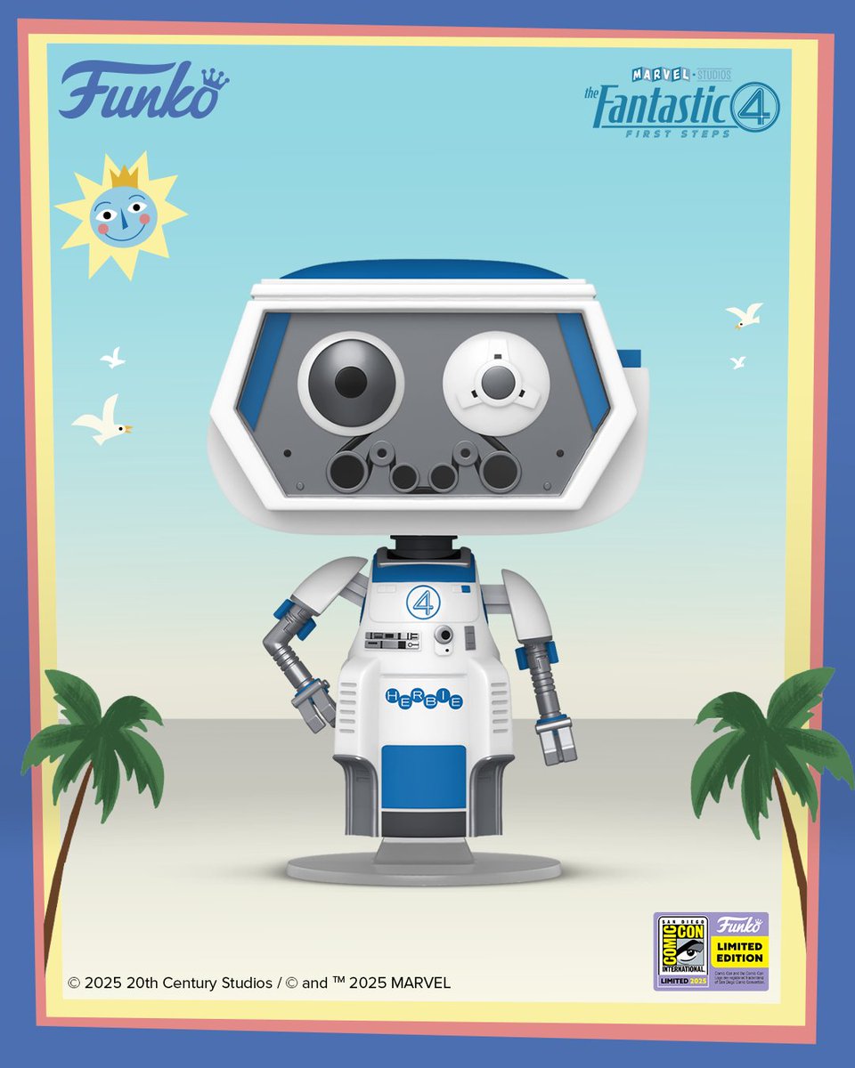 OriginalFunko's tweet image. How can I say no to a robot face like this? 🤖 Collect the exclusive POP! H.E.R.B.I.E. from Marvel Studios’ The Fantastic Four: First Steps at SDCC. 

#Funko #FunkoPOP #SDCC #Marvel