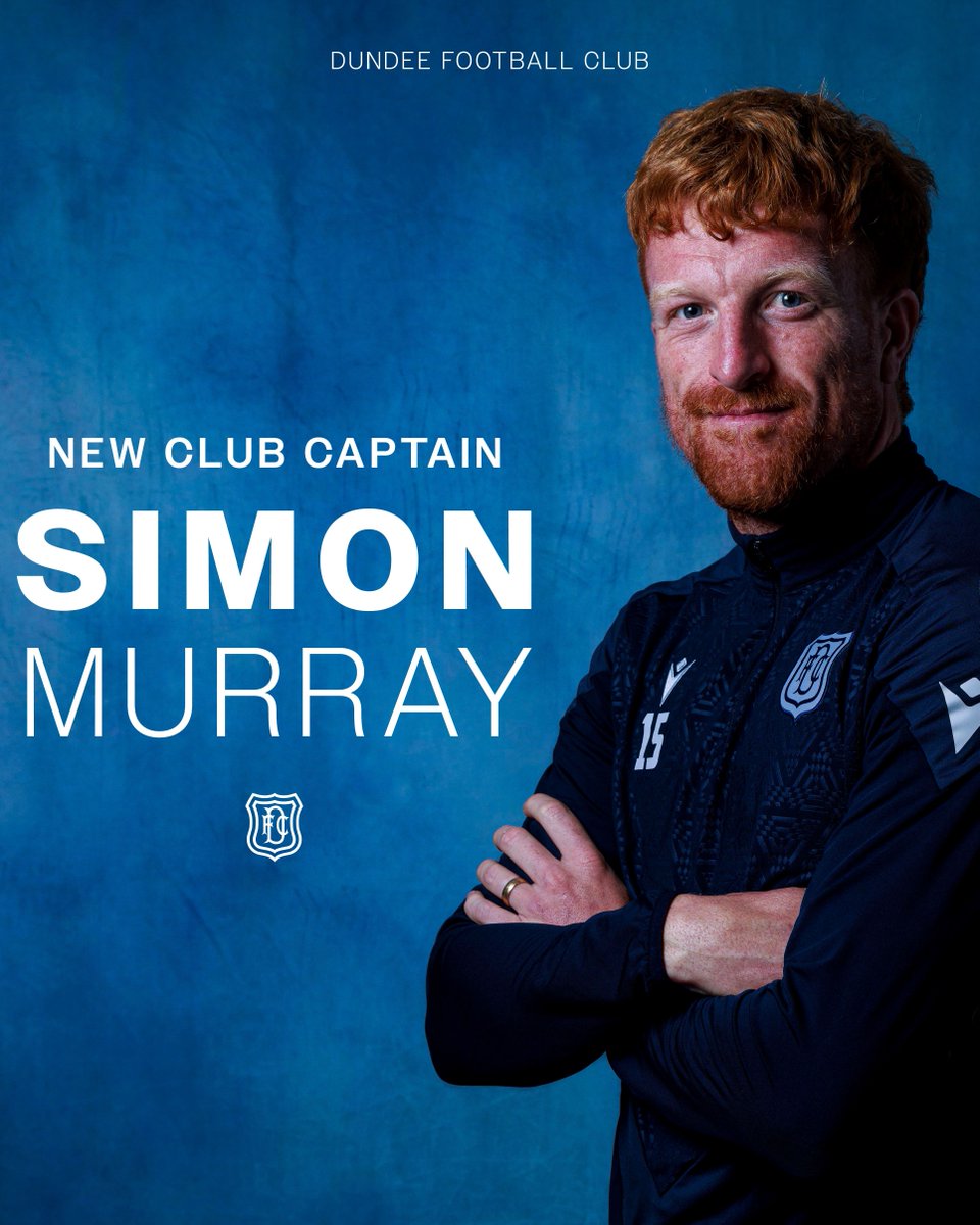 Club Captain Simon Murray 🫡

Dundee Football Club can confirm that Simon Murray has been named as the new Club Captain.

Simon who joined us last season will now captain The Dee, the club he supported as a boy.

Read Simon’s thoughts on the club website:  dundeefc.co.uk/news/simon-new…