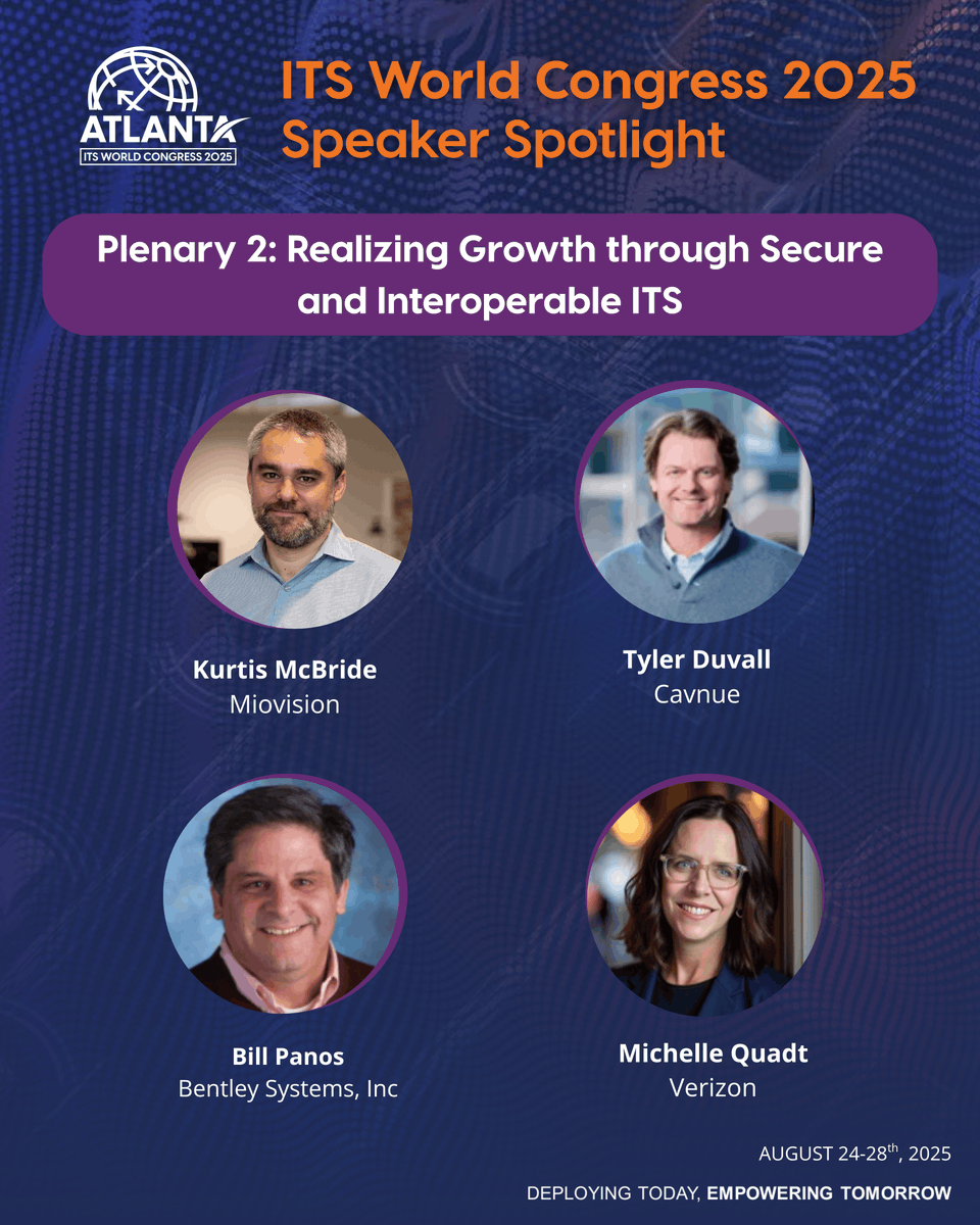 #ITSWC2025 Speaker Spotlight! 📢

Sponsored by Miovision, this plenary will focus on how digital infrastructure can become truly interoperable and secure at scale, unlocking economic growth for communities large and small around the globe.

 ➡️ itsamericaevents.com/world-congress…