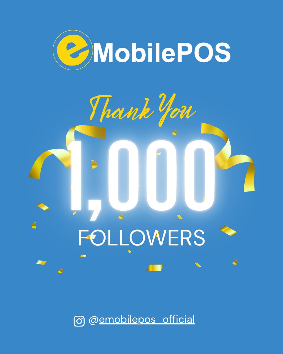 🎉 ¡Ya somos más de 1,000! 🎉
Gracias por ser parte de esta comunidad.
Cada like, comentario y mensaje cuenta 💬💚
¡Seguimos creciendo juntos!

#Gracias #1000Seguidores #MilGracias #eMobilePOS #SeguimosConectados