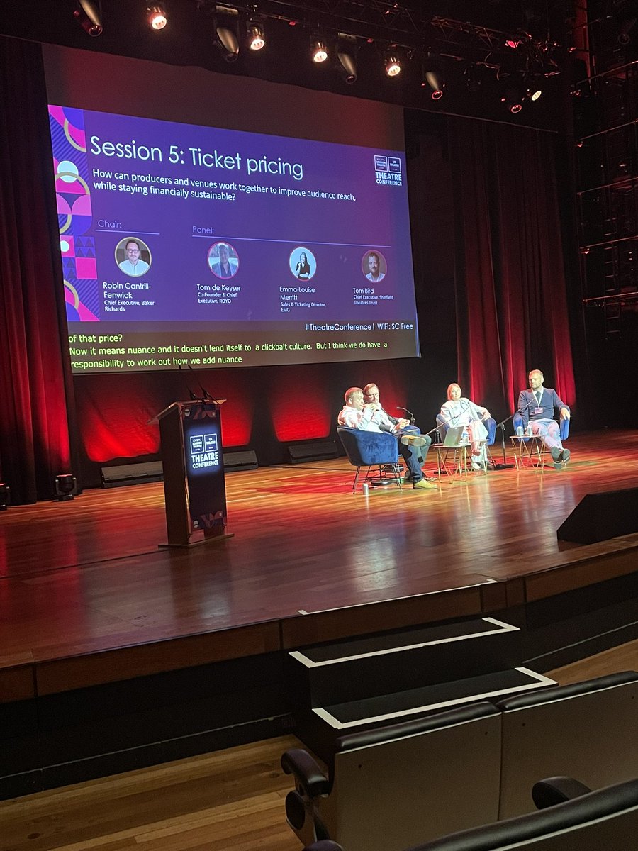 In our ticket pricing session, we’re talking about the significance of communications around the value of ticket pricing and how to reach audiences with that messaging 

#TheatreConference