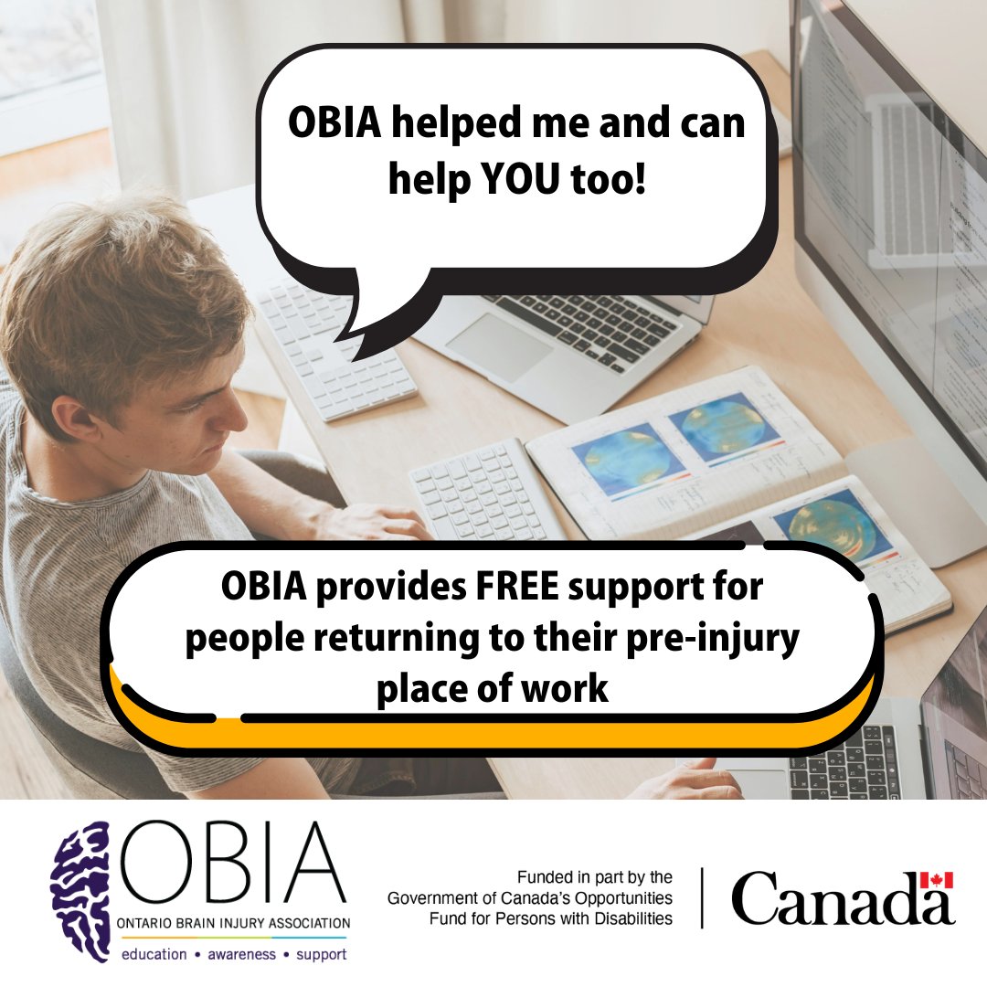 🧠 Returning to work after a concussion/brain injury? OBIA’s Return to Work Program offers FREE support for you and your employer! 💼💬Available to employees &amp; employers in Ontario only!🔗 Learn More &amp; Join: braininjuryandreturntowork.ca/employee-progr…
#BrainInjury #ReturnToWork  #ConcussionRecovery