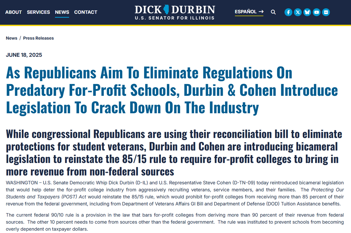 Natl Association for College Admission Counseling (@nacac) on Twitter photo NACAC has endorsed the Protecting Our Students and Taxpayers (POST) Act, introduced by Illinois <a href="/SenatorDurbin/">Senator Dick Durbin</a> and Tennessee <a href="/RepCohen/">Steve Cohen</a>, as a critical step toward strengthening oversight of for-profit colleges. Learn more about the bill: nacacnet.org/advocacy/take-⦠NACAC has endorsed the Protecting Our Students and Taxpayers (POST) Act, introduced by Illinois <a href="/SenatorDurbin/">Senator Dick Durbin</a> and Tennessee <a href="/RepCohen/">Steve Cohen</a>, as a critical step toward strengthening oversight of for-profit colleges. Learn more about the bill: nacacnet.org/advocacy/take-ā¦