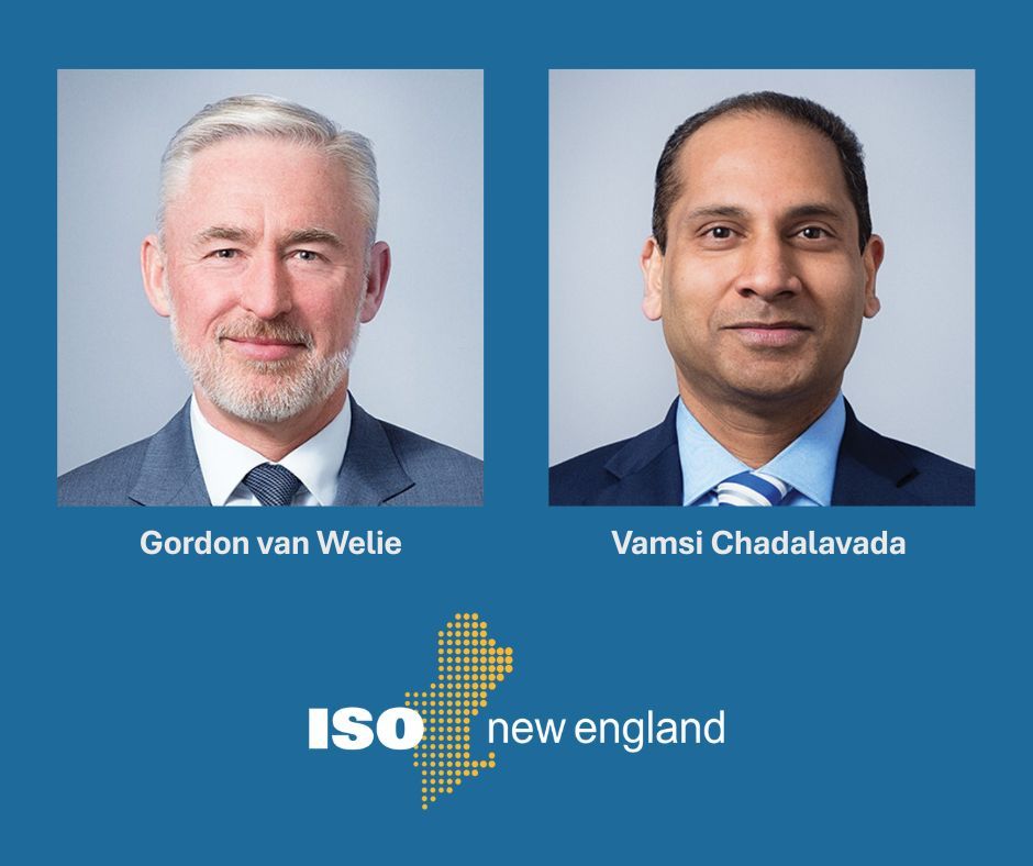After 25 years, Gordon van Welie will retire as President and CEO of ISO New England. Dr. Vamsi Chadalavada, current COO, has been named as van Welie’s successor. buff.ly/8AermfK