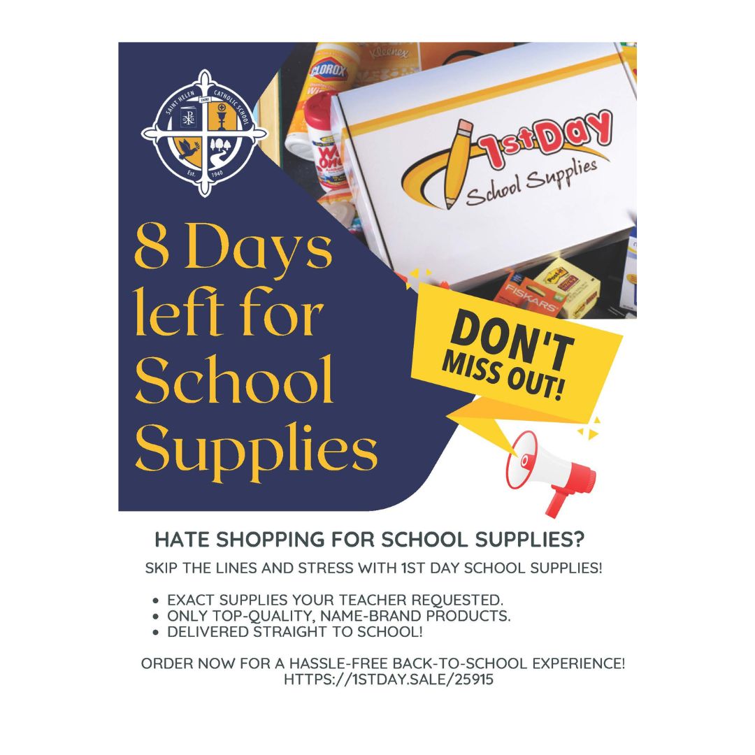 SHCSVero's tweet photo. SHCS Parents! You have 1 week left to order your school supply kit this summer! Make sure to order now so you can cross this off your to-do list! Click here to order your kit: https://t.co/MwtpMVMnEl https://t.co/HBdTIJxmvP