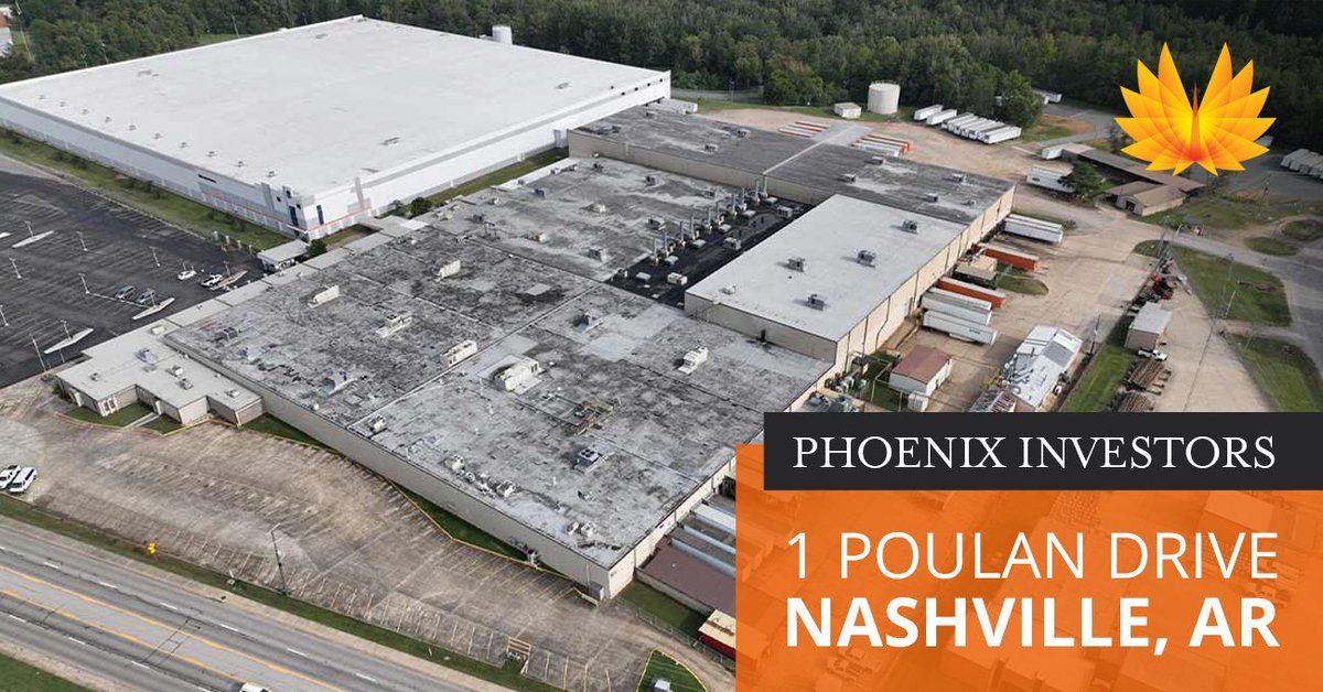 This spacious #Nashville, #AR facility features a generous #mezzanine, a spacious cafeteria, and a fenced parking lot with gated access. Visit the Phoenix Investors website or call today to learn more about this #property.

🔗 phoenixinvestors.com/portfolio/prop…
📞 (414) 283-2600