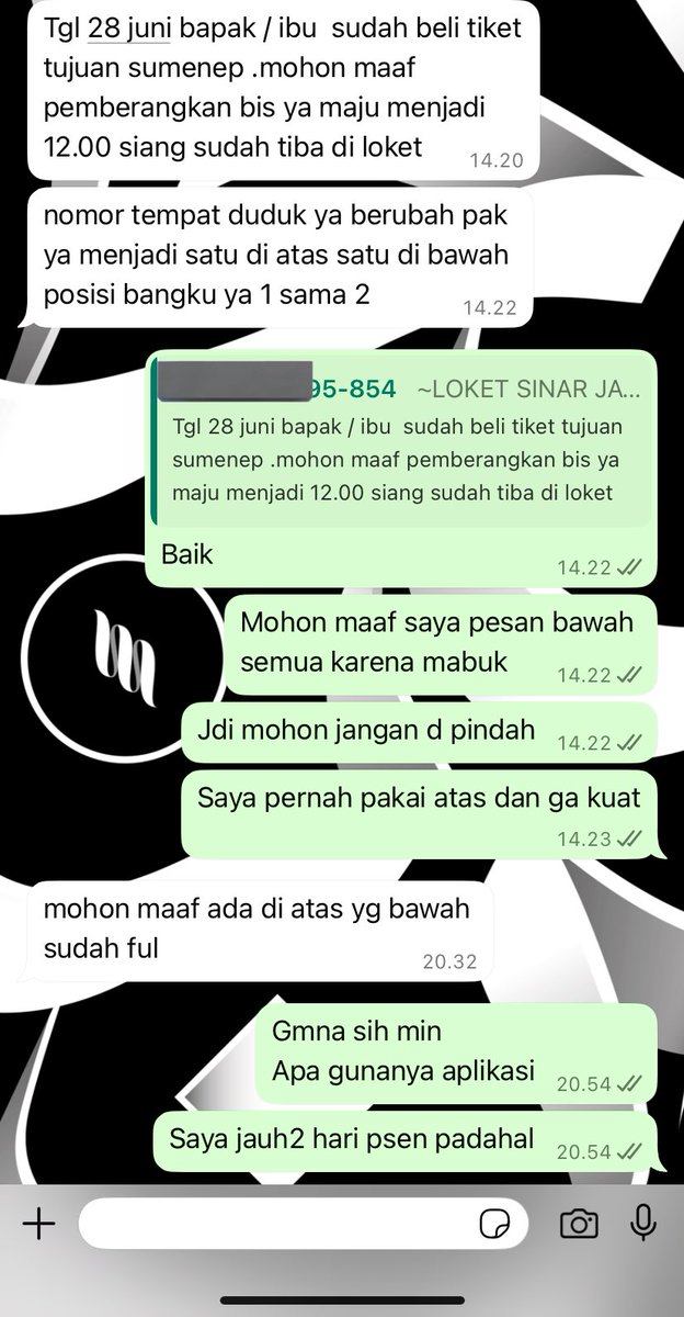 mbahpre's tweet photo. Gimana sih min @SinarJayaGroup 
Sengaja pesen jauh2 hari tiba2 d kabarin jam berangkat maju dan kursi pindah
Padahal sengaja pesen dr jauh2 hari biar dapet bawah jga
Percuma pesen di aplikasi @redBusindonesia kalau ujungnya begini https://t.co/0tWjwWKyxQ