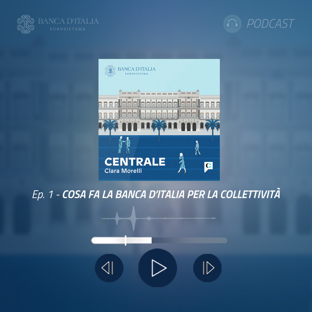 💡 È online il primo episodio di “Centrale”, il #podcast della Banca d’Italia
📌 5 episodi ogni martedì, a partire da oggi, sulle principali piattaforme di streaming e sul nostro canale Youtube
🎧 Iniziamo a conoscere #Bankitalia ▶️ bancaditalia.it/media/notizia/…