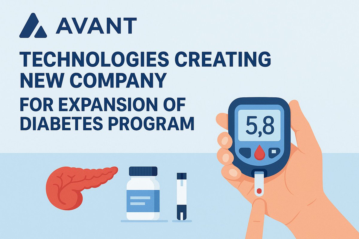 BREAKING NEWS: $AVAI Avant Technologies Creating New Company for Expansion of Diabetes Program 

<a href="/AvantTechAI/">Avant Technologies, Inc.</a>
marketwirenews.com/news-releases/…