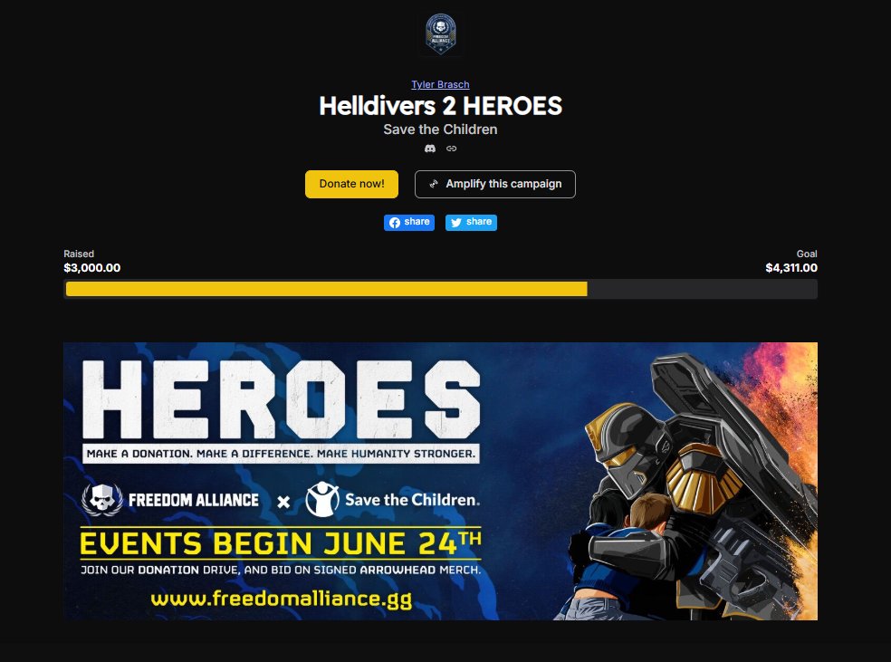 Helldivers_NOW's tweet image. #Helldivers2 | #Helldivers2Community 

Donation Status