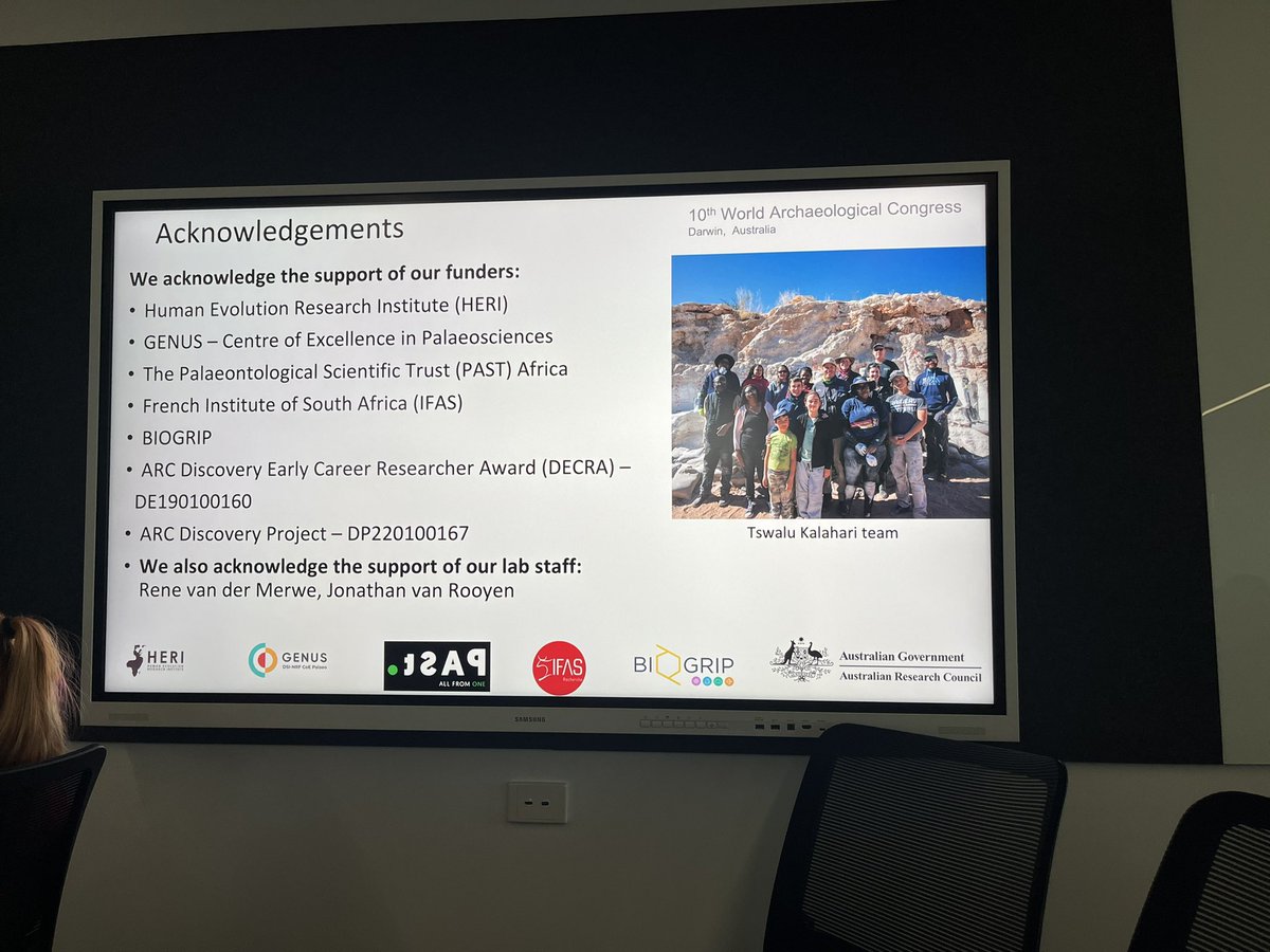 Just presented at #WAC10 in the Deep Time Heritage session, sharing my PhD/Postdoc work on MSA in the Kalahari. I highlighted evidence of social ties, innovation, and the region’s central role in human evolution. Next stop: Brisbane to meet up with my sup Jayne after a long time.