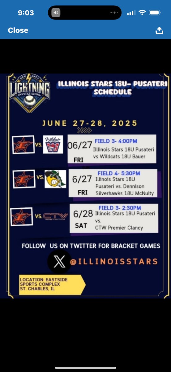 Illinois Stars 18u (@illinoisstars) on Twitter photo 18u Stars headed to St. Charles this weekend for the NL Lightning invitational. We have a few really talented 26’ and 27’s looking for their future home. <a href="/PtakSophia2026/">Sophia Ptak #44</a> <a href="/bristolschrie42/">Bristol Schriefer</a> <a href="/_shannon21/">Shannon Lee</a> 18u Stars headed to St. Charles this weekend for the NL Lightning invitational. We have a few really talented 26’ and 27’s looking for their future home. <a href="/PtakSophia2026/">Sophia Ptak #44</a> <a href="/bristolschrie42/">Bristol Schriefer</a> <a href="/_shannon21/">Shannon Lee</a>
