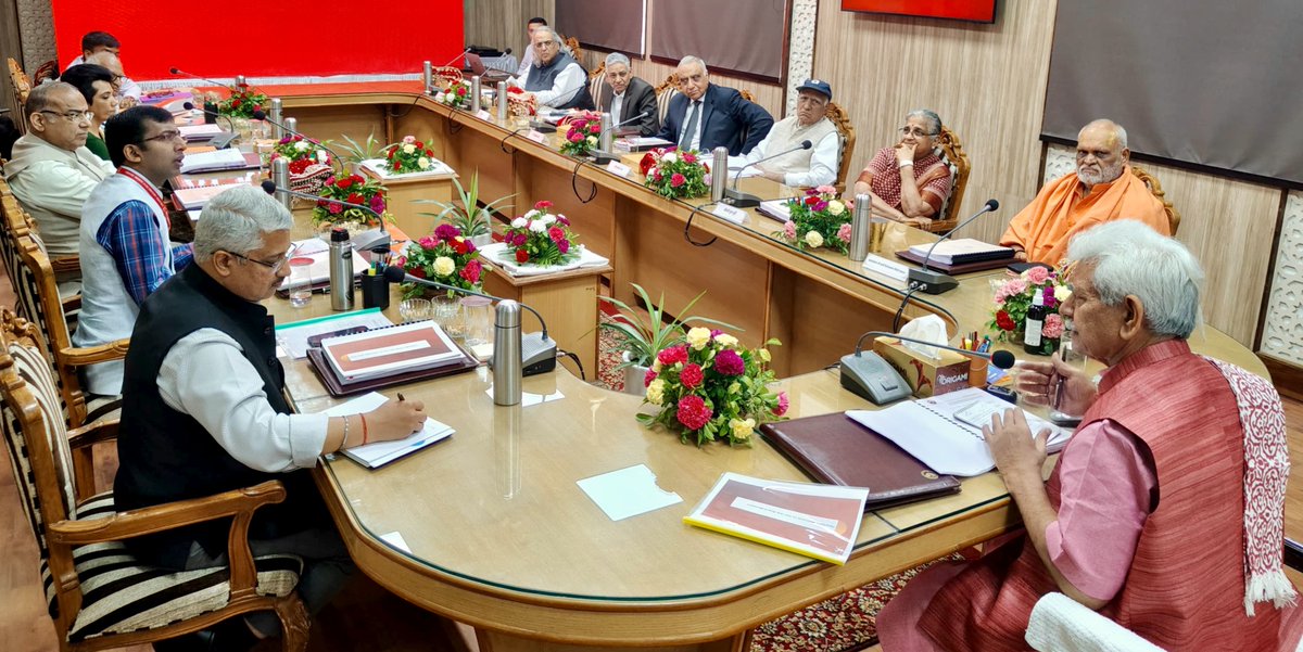 Chaired the 75th Board meeting of Shri Mata Vaishno Devi Shrine Board, today. Also, inaugurated pilgrims-centric facilities near Holy Cave area &amp; Parvati Bhawan. Five Temples constructed by Shrine Board in Reasi to be dedicated to public in the month of July, 2025.