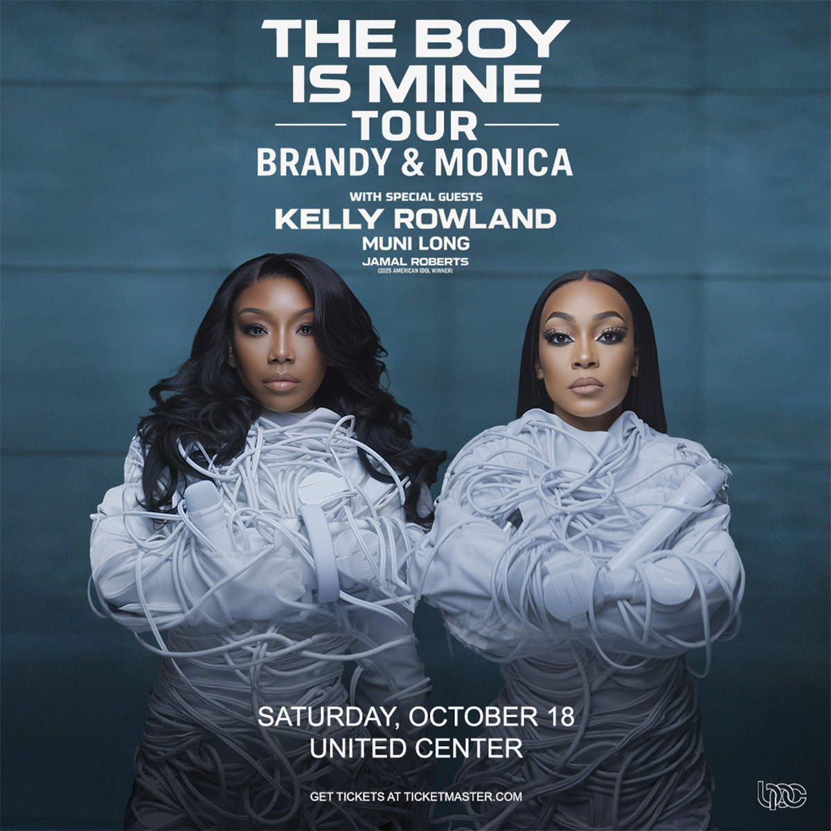 Brandy and Monica — together, live on stage — for their first-ever U.S. tour. The Boy Is Mine Tour with special guests Kelly Rowland, Muni Long, &amp; 2025 American Idol winner Jamal Roberts is coming to United Center on Oct. 18!

🎫 ON SALE: JUNE 27
🔗 INFO: unitedcenter.com/theboyismine