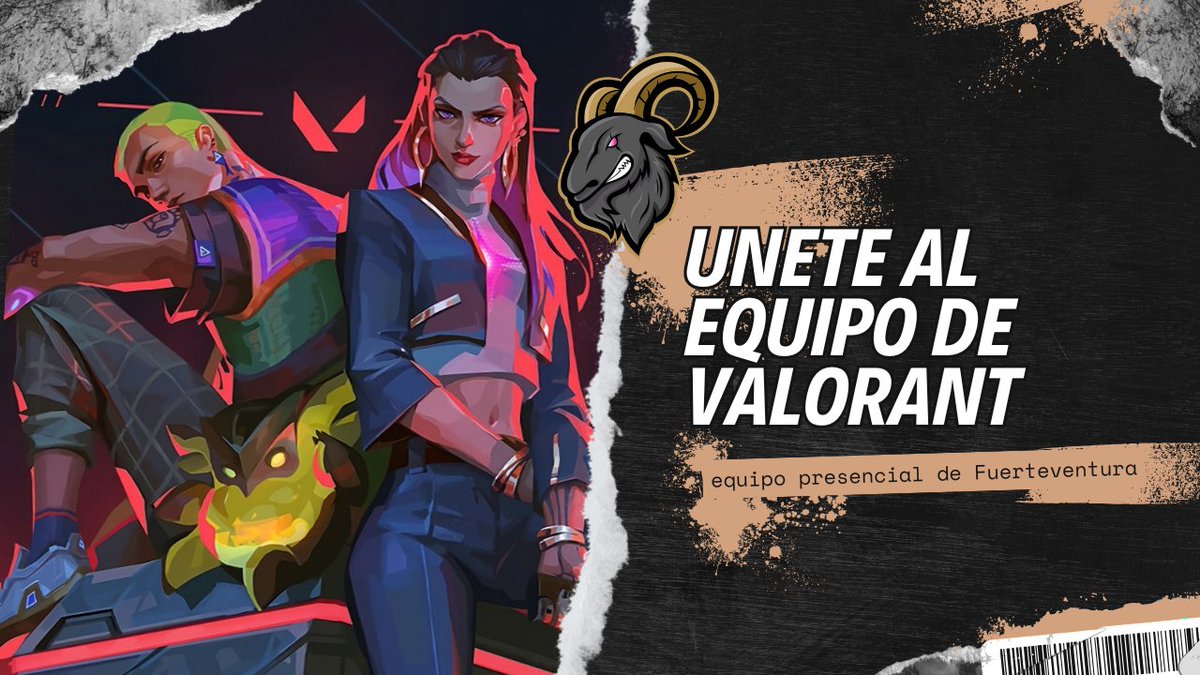 #anuncio I🎯 ¿Juegas #Valorant y vives en #Fuerteventura ?
Esta es tu oportunidad de representar a FTV Canarias en el shooter más competitivo del momento.
📍 Equipo presencial
🐐 Proyecto serio con visión competitiva
📩 Escríbenos por DM para más info
 #eSports