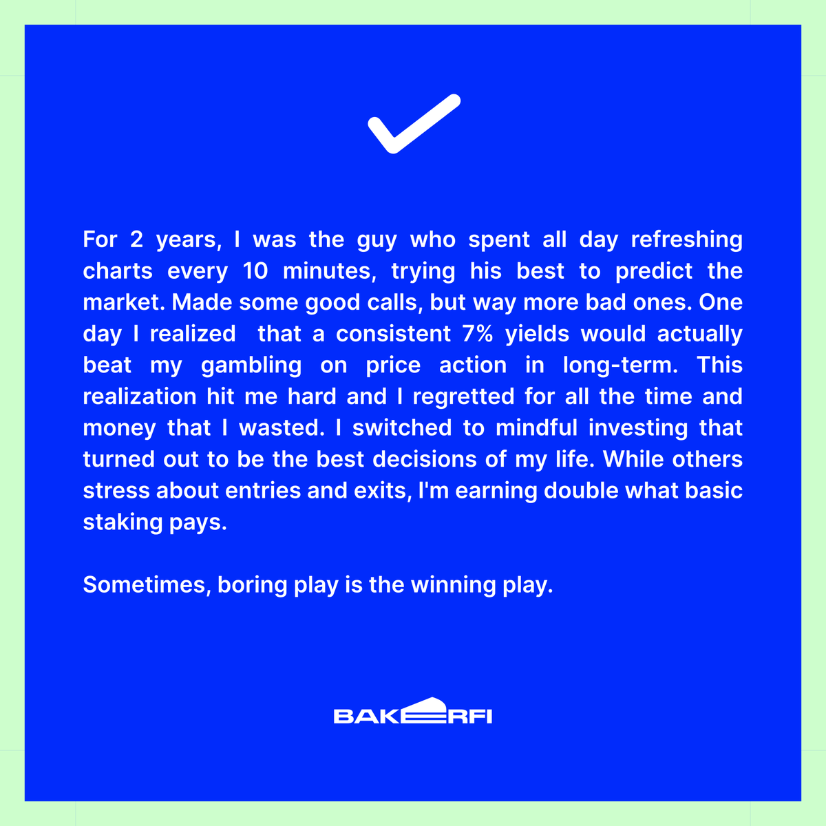 Swapped my stress with staking, best trade I've ever made.