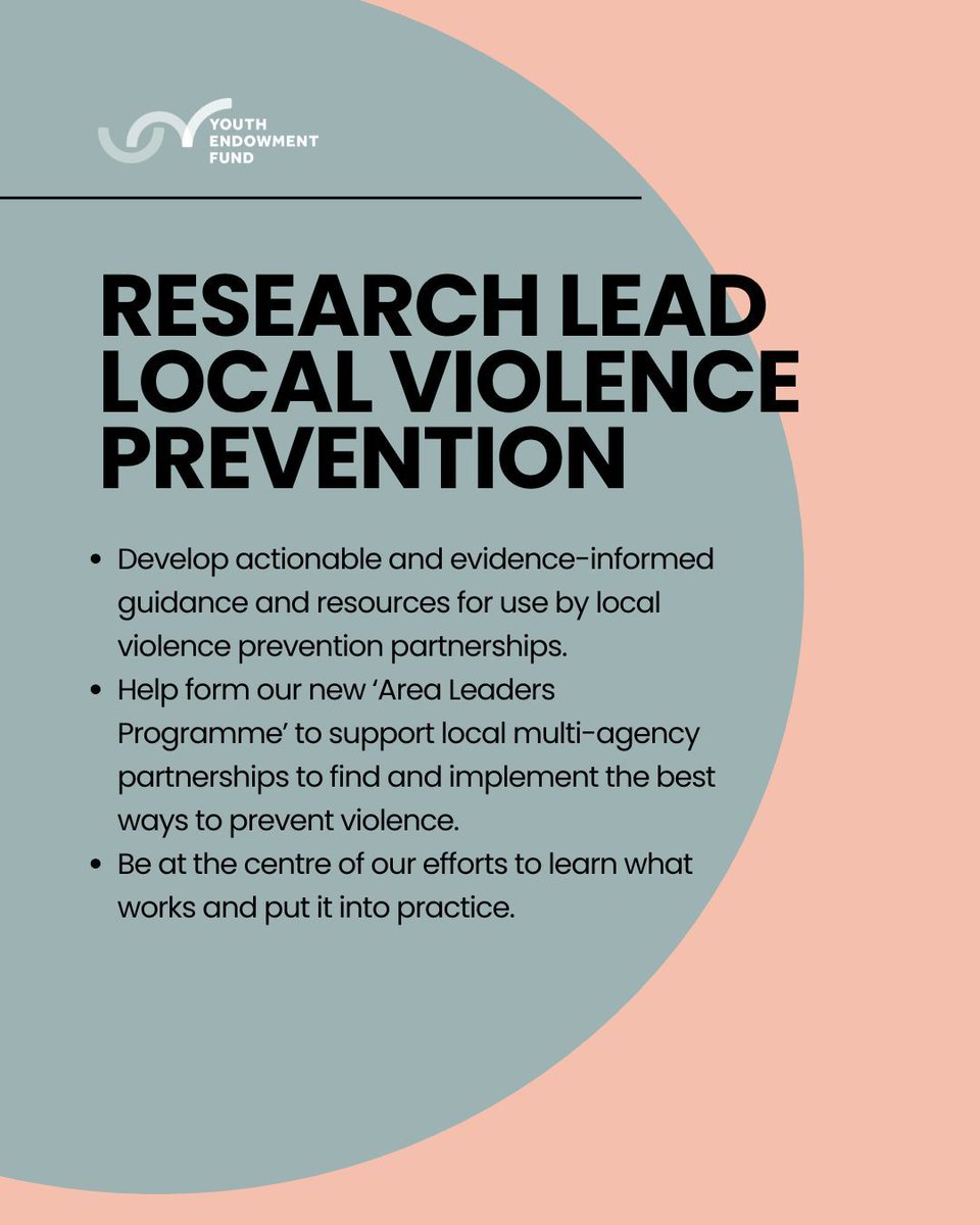 Want to be at the heart of finding out what works to prevent youth violence and how we can put it into practice? 

We have a new exciting opportunity for you to join our research team and play a significant role in reducing the level of violence affecting young people. 

We're