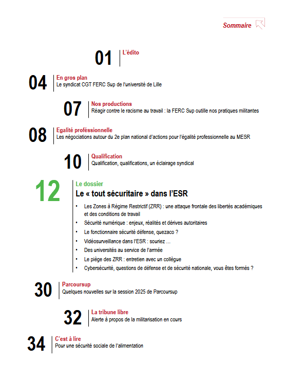 L'écho du sup n°8 (juin 2025) : « Le tout sécuritaire dans l'Enseignement Supérieur et la Recherche » 

 cgt.fercsup.net/l-echo-du-sup/…

cgt.fercsup.net/l-echo-du-sup/…