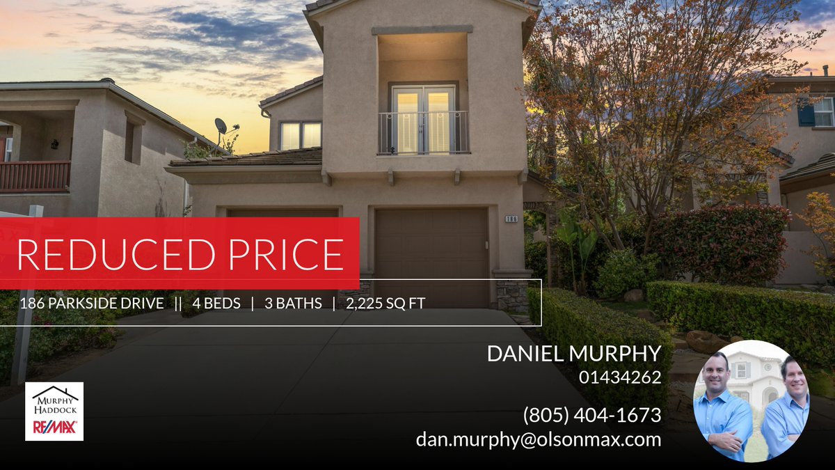 MurphyHaddock's tweet photo. 📍 Reduced Price 📍 This recently reduced home at 186 Parkside Drive in Simi Valley won't last long, so, don't wait to set up a showing! Reach out here or at (805) 404-1673 for more information! https://t.co/cvt6sVBb1m https://t.co/SoVdZGcN8l
