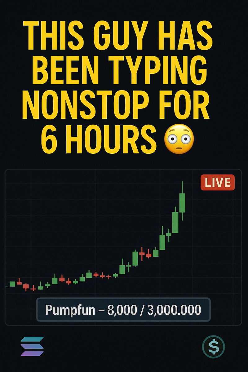 CryptoFlin95216's tweet photo. I’ve typed “pumpfun” 29,000 times so far.
Live. No breaks. No shortcuts.
My hands hurt. My keyboard's smoking. But I’m not stopping.

We’re hitting 3 million entries.
We’re aiming for $3MIL MC — one keystroke at a time.

This is $3MIL.
Not hype. Just history.
https://t.co/lNpebSyQnC

#Solana #Pumpfun #$3MIL #ProofOfTyping #BuilderEnergy #3MIL
