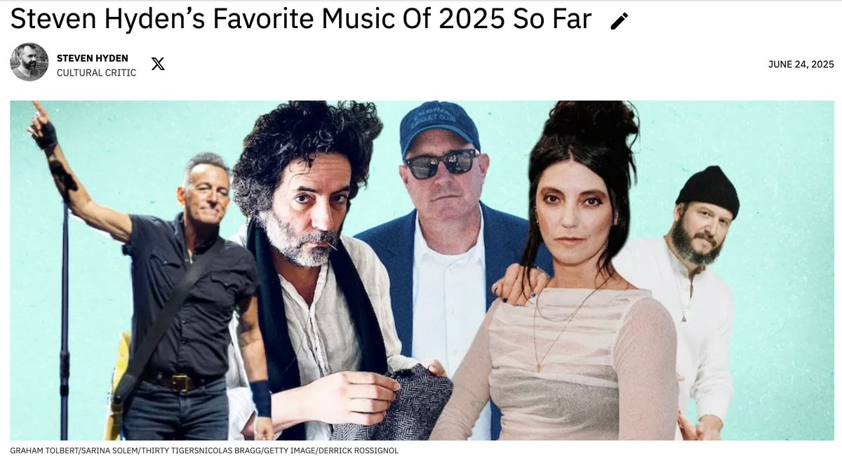 Hey, for the first time in history, a music critic has compiled a list of their favorite albums of 2025 so far. Here are 22 records I really like this year! uproxx.com/indie/steven-h…