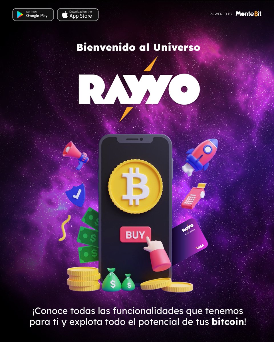 RayyoApp's tweet image. ¿Ya perteneces al Universo RAYYO?
✅ Transferencias sin comisiones
✅ Compra y vende #bitcoin de forma rápida y segura
✅ Tarjeta física y virtual
✅ Gana recompensas por referidos
✅ Integración con cajeros @cryptoboxMX
#bitcoinnews #BTC #bitcoinmexico #wallet #Mexico
