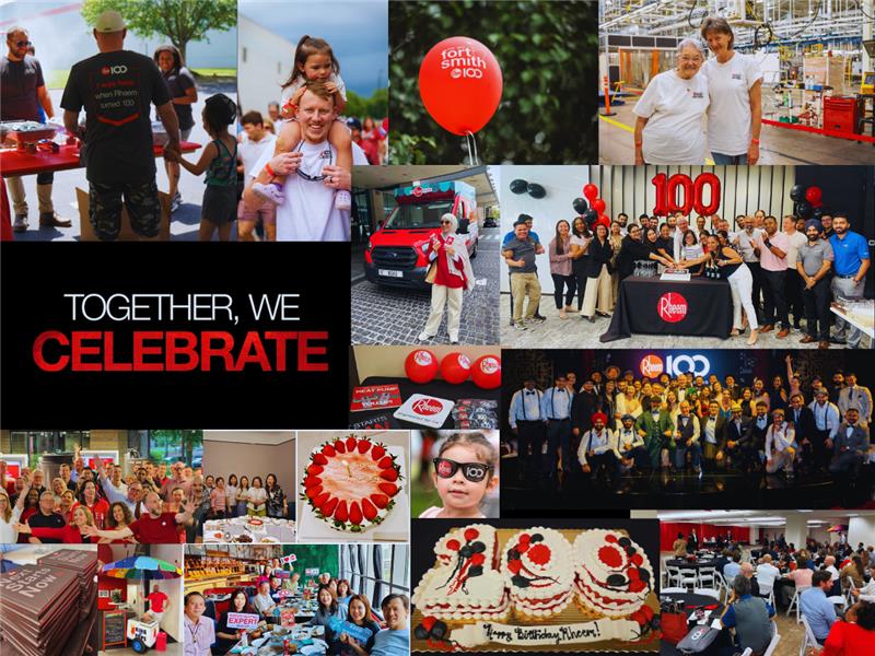 In almost every corner of the globe, somebody somewhere was celebrating Rheem’s 100th anniversary last week. The centennial events started long before and will continue long after our celebration week! Check out a few photos from our employees celebrating #Rheem100!