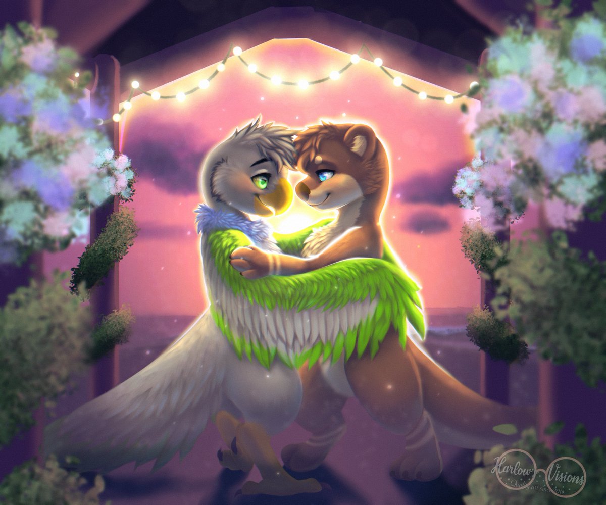 Two lovebirds in loooove (well actually a bird and an otter) 

Finished c0mm for <a href="/PawsAxiov/">Axiov</a>!