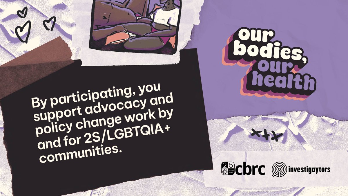 Our Bodies, Our Health is a community survey about sexual and reproductive health for 2S/LGBTQIA+ people. 🌈📝
Take the survey &amp; share your experience! 
cbrc.net/ourbodiesourhe…