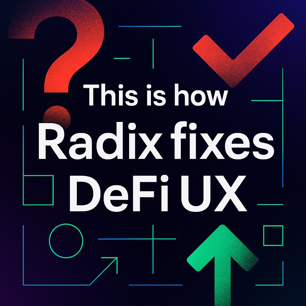 Adam_XRD (@adam_xrd) on Twitter photo Most people donโt trust crypto.
Not because they hate freedom. But because they have no idea what theyโre signing.
โApprove allโ?
โ0xABC123 wants to interact with 0xDEF456โ?
This is why DeFi hasnโt scaled.
<a href="/radixdlt/">Radix - Radically Different DeFi</a> fixes that. Most people donโt trust crypto.
Not because they hate freedom. But because they have no idea what theyโre signing.
โApprove allโ?
โ0xABC123 wants to interact with 0xDEF456โ?
This is why DeFi hasnโt scaled.
<a href="/radixdlt/">Radix - Radically Different DeFi</a> fixes that.