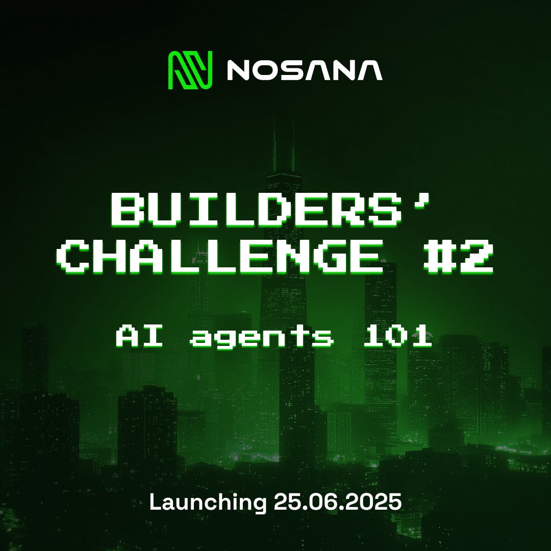 Less than 24h until Nosana Builders’ Challenge #2 goes live!

Theme: AI Agents 101

Real prizes. Real skills. Real builders.

Details drop tomorrow. Are you ready?🔥
