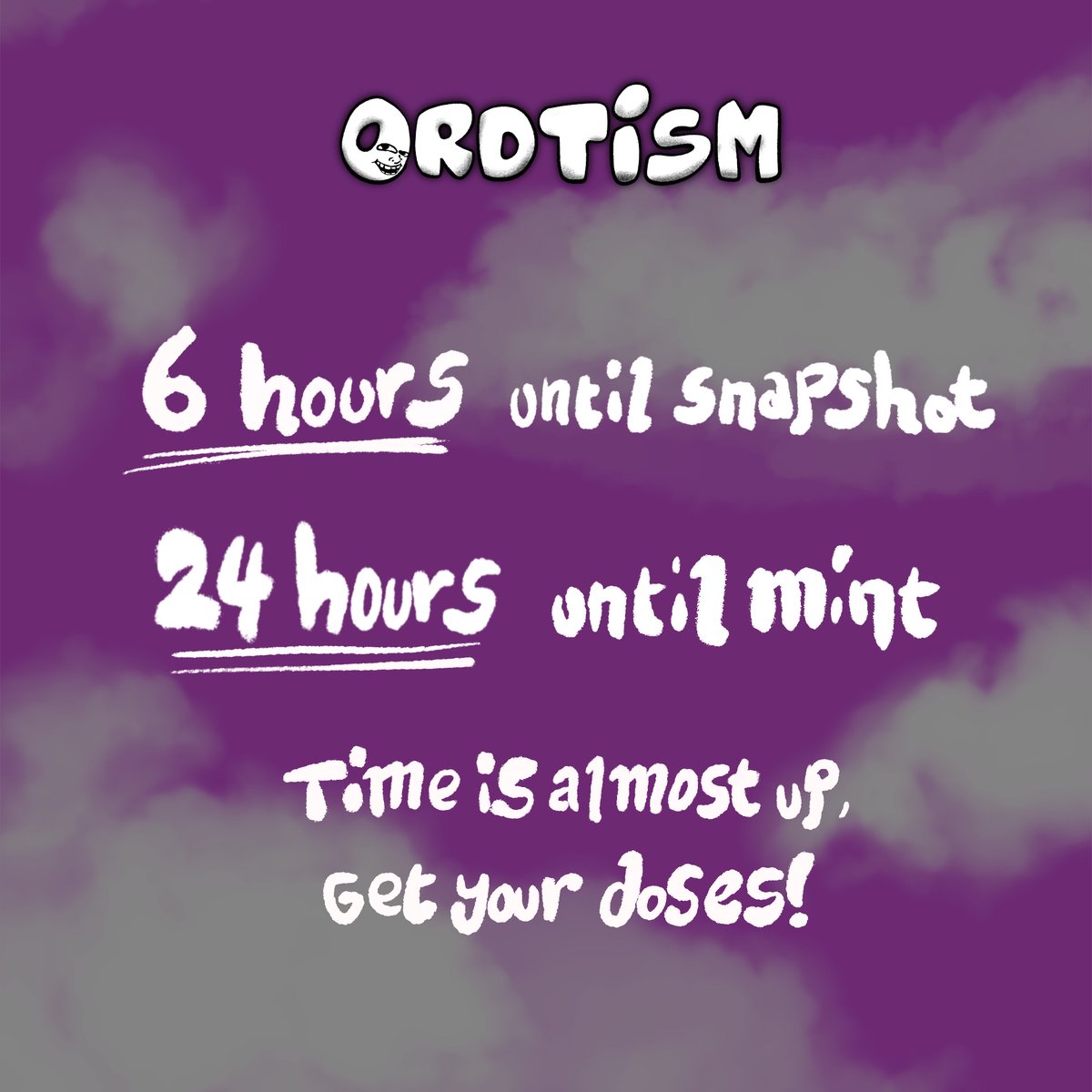 6 HOURS UNTIL WL SNAPSHOT. 24 UNTIL MINT.

No more leaks. No more chances.

PvP mint begins tomorrow—and it’s already overcrowded.

Hold your dose or hold regret. 💊🧠