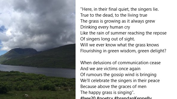 Brendan Kennelly,  💥💥💥

Irish poet and novelist. He was Professor of Modern Literature  at Trinity College Dublin .

The Happy Grass.