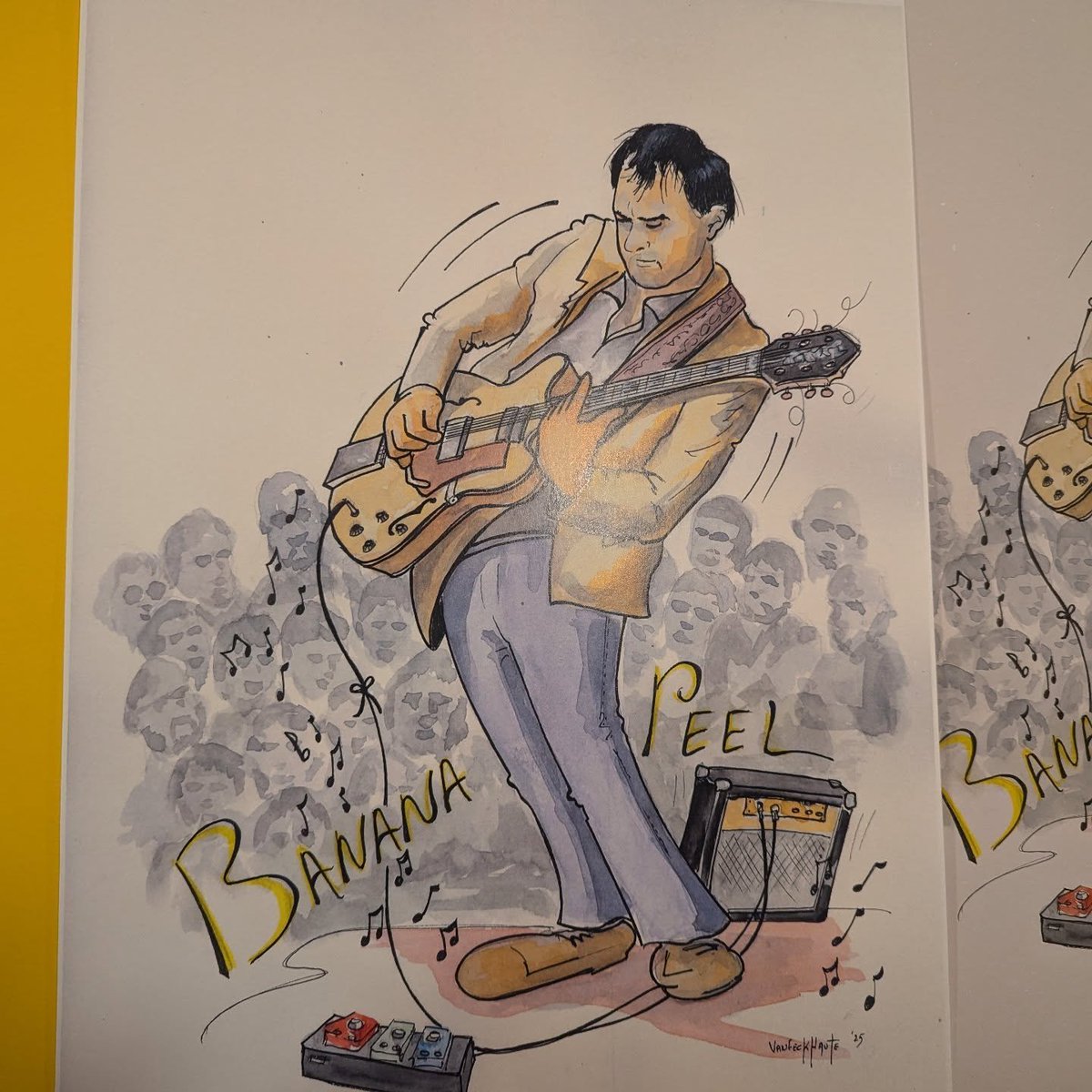 The Banana Peel in the small town Ruiselede, Belgium, is a communally run not for profit blues club since 1966.  Eddie Boyd, Sunnyland Slim are some of the early performers. A local artist hangs these portraits in the dressing room, I was gifted a copy.  It's a wonderful venue!